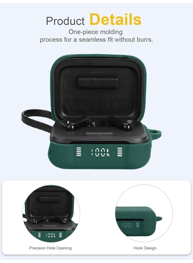 غطاء حماية من السيليكون الناعم من داونكي لسماعات الأذن اللاسلكية ساوندكور P41i من إن كر، جراب جلدي مزود بحلقة تعليق، حماية كاملة، أخضر - Image 1